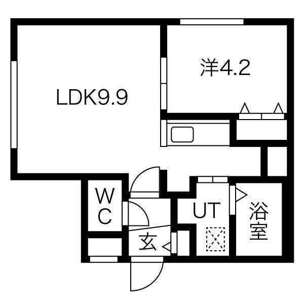 STUDIO中島公園の間取り