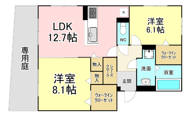 Ｄ－ＲＯＯＭ中井の間取り