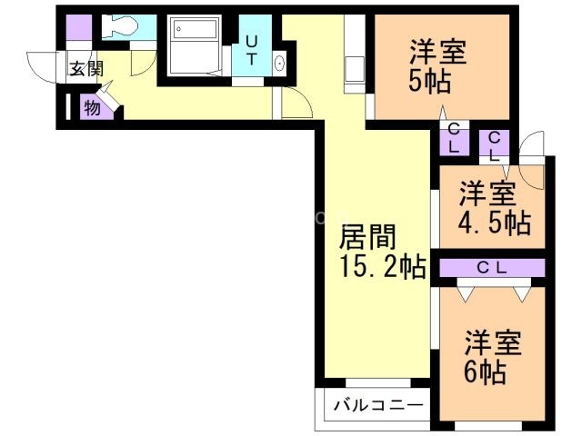 札幌市白石区栄通のマンションの間取り