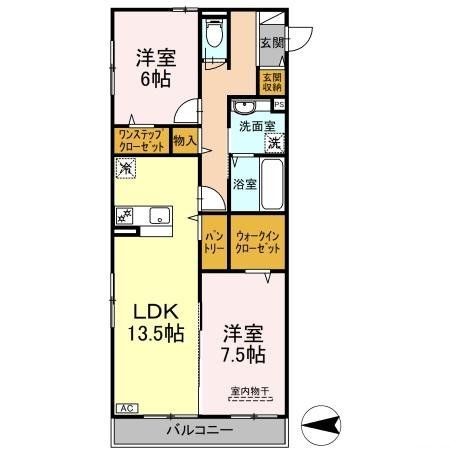 大和市大和東のアパートの間取り