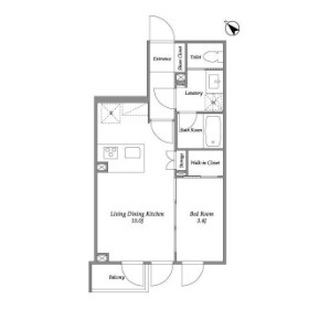 新宿区市谷砂土原町のマンションの間取り