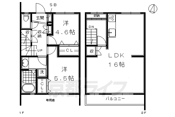 【京都市南区唐橋琵琶町のマンションの間取り】