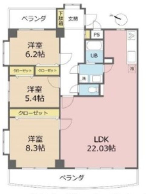 さいたま市大宮区櫛引町のマンションの間取り