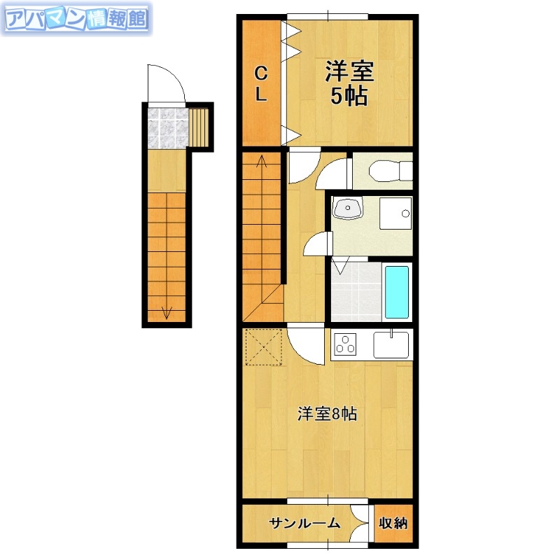 新潟市西区寺尾上のアパートの間取り