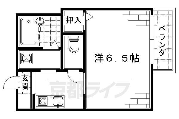 京都市伏見区鳥羽町のアパートの間取り