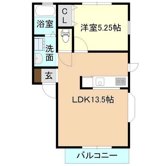 つくばみらい市小絹のアパートの間取り