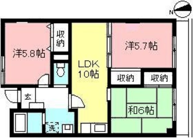 川崎市多摩区菅馬場のマンションの間取り