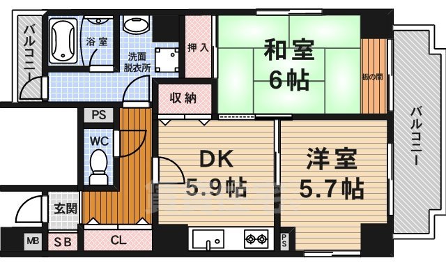 ライオンズマンション五条大宮の間取り