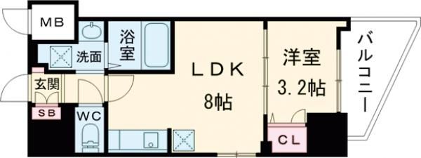 S-RESIDENCE国泰寺町一丁目の間取り