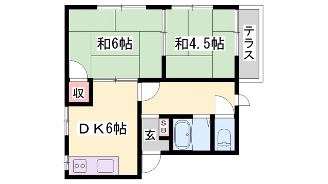 サンハイツ学園前の間取り