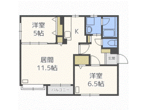 【札幌市白石区栄通のマンションの間取り】