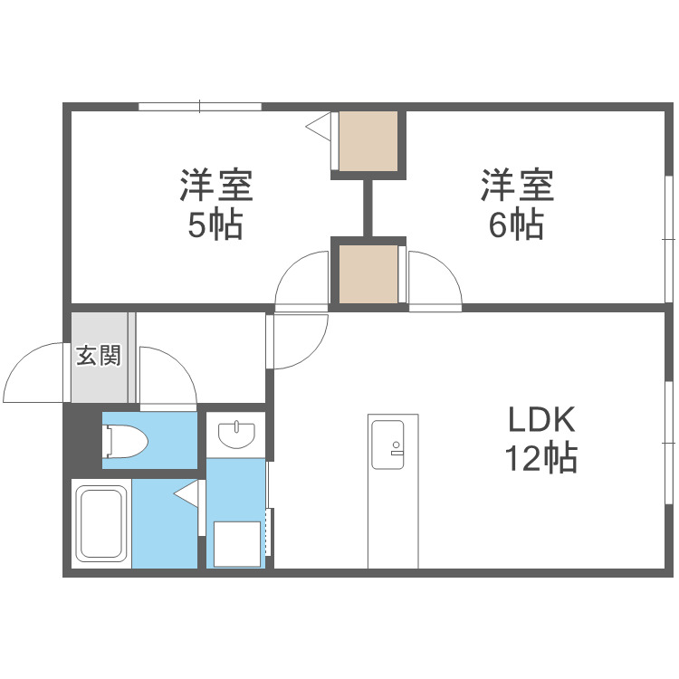 札幌市白石区本郷通のアパートの間取り