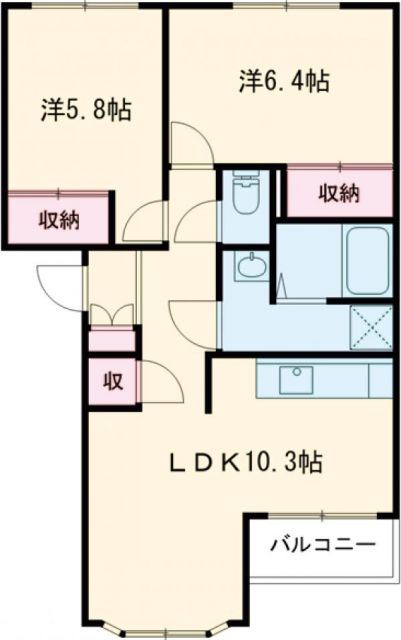 ソレイユＢの間取り