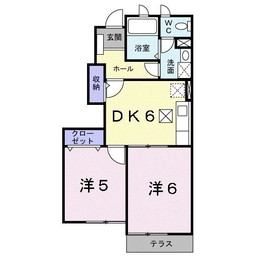 朝倉郡筑前町新町のアパートの間取り