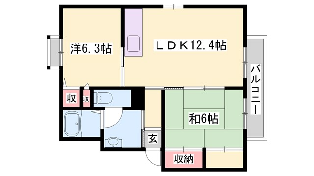 【エコーズユタカD棟の間取り】