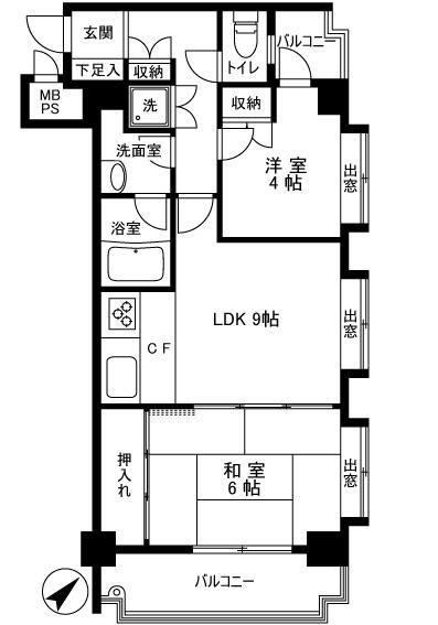 足立区大谷田のマンションの間取り