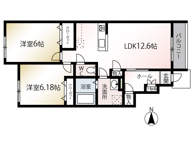 （仮称）沖野３丁目新築アパートの間取り