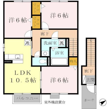 姫路市西今宿のアパートの間取り