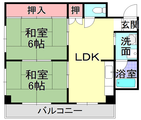 金剛東マンションの間取り写真