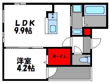 西鉄貝塚線 名島駅 徒歩8分 3階建 築10年の間取り写真