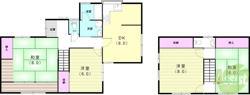 鶯町1丁目 戸建 北棟の間取り写真