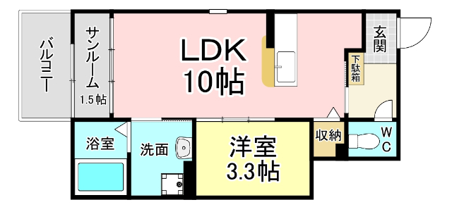 北九州モノレール 守恒駅 徒歩7分 2階建 築16年の間取り写真