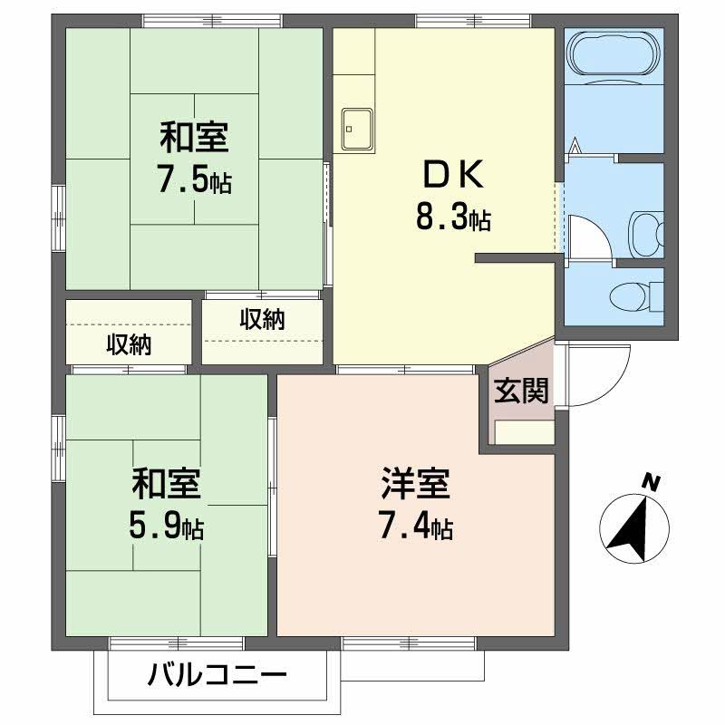 ＪＲ東北本線 仙北町駅 徒歩29分 2階建 築36年の間取り写真