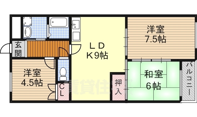 名古屋市南区内田橋のマンションの間取り