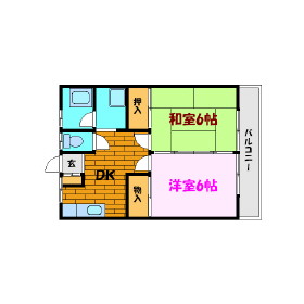 郡山市富久山町久保田のアパートの間取り