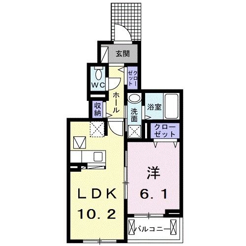 豊川市市田町のアパートの間取り