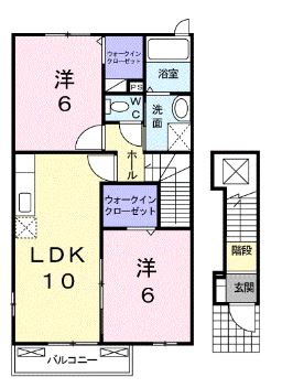 木田郡三木町大字氷上のアパートの間取り