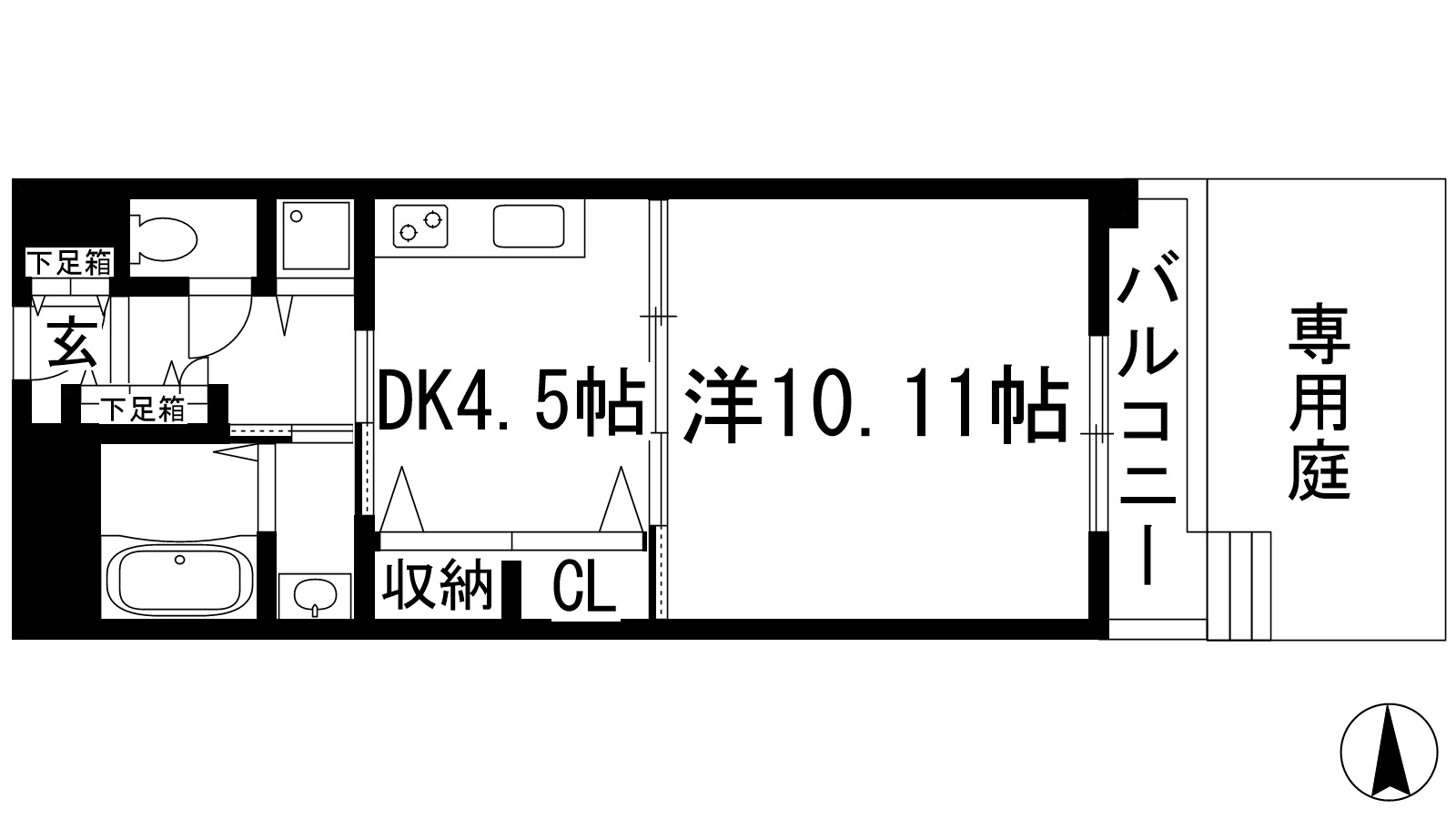 池田市姫室町のマンションの間取り