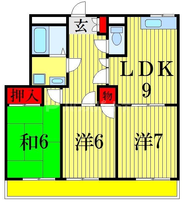 市川市市川南のマンションの間取り