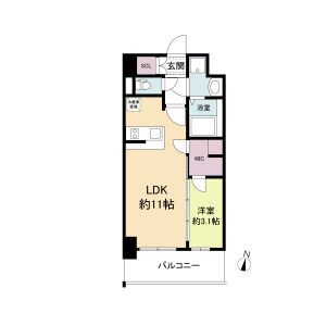 【大阪市福島区吉野のマンションの間取り】