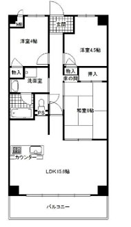 姫路市網干区余子浜のマンションの間取り