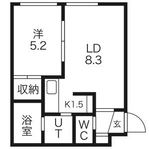 札幌市中央区北二条東のマンションの間取り