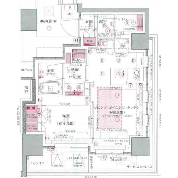 プラウド一番町一丁目の間取り