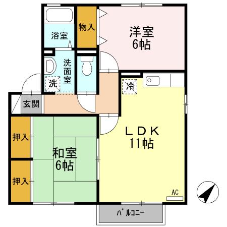 ロイヤルガーデン三城Aの間取り