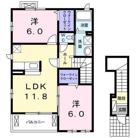 横浜市栄区公田町のアパートの間取り