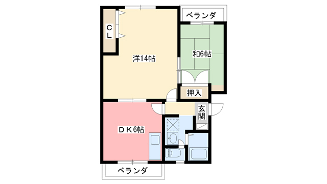 コンチネンタル布瀬Iの間取り