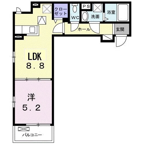 新潟市中央区上所上のアパートの間取り