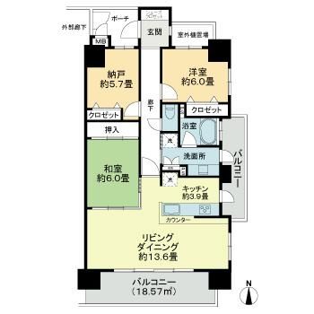 宇都宮市旭のマンションの間取り