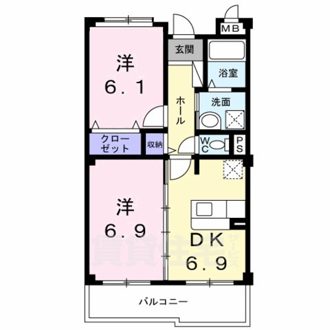 北葛城郡広陵町大字平尾のマンションの間取り