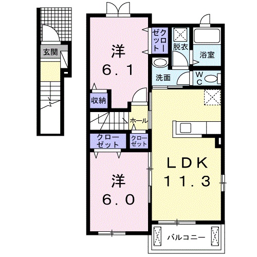 東近江市建部堺町のアパートの間取り