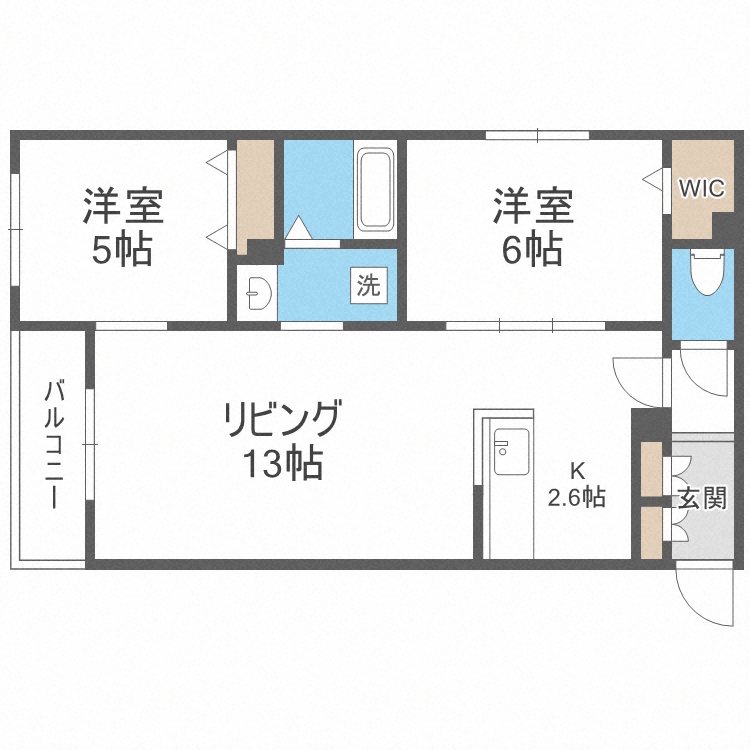 【札幌市手稲区星置三条のマンションの間取り】