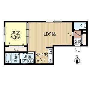 札幌市厚別区厚別西二条のマンションの間取り