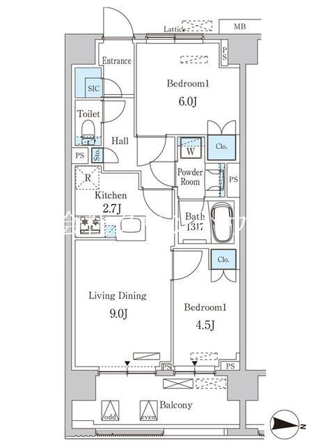 【大田区東矢口のマンションの間取り】