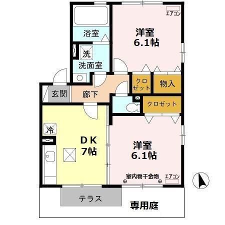 秩父市大野原のアパートの間取り