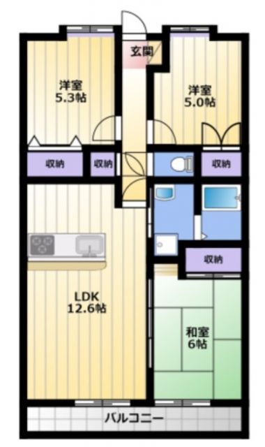 湖西市鷲津のマンションの間取り