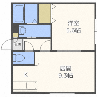 札幌市清田区清田三条のアパートの間取り